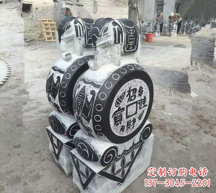 金华华丽雅致!青石仿古招财进宝大象门墩