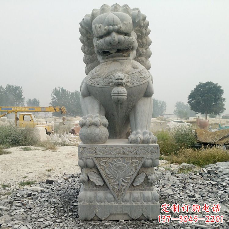 金华完美雕刻,精美青石狮子雕塑