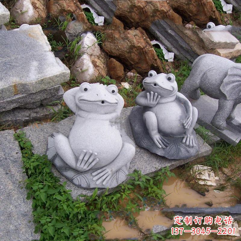 金华别具一格的青石青蛙喷水雕塑
