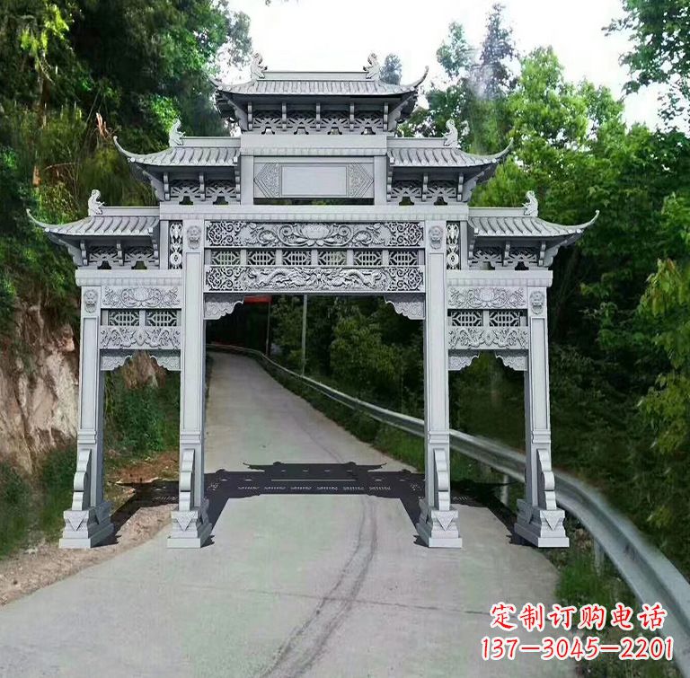 金华青石牌坊雕塑,演绎精致经典