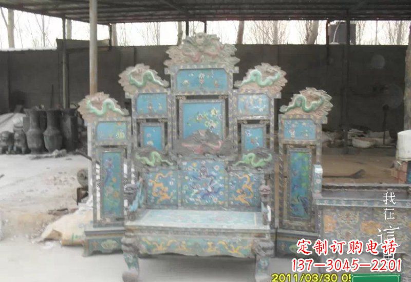 金华青铜仿古龙椅雕塑,精美传神