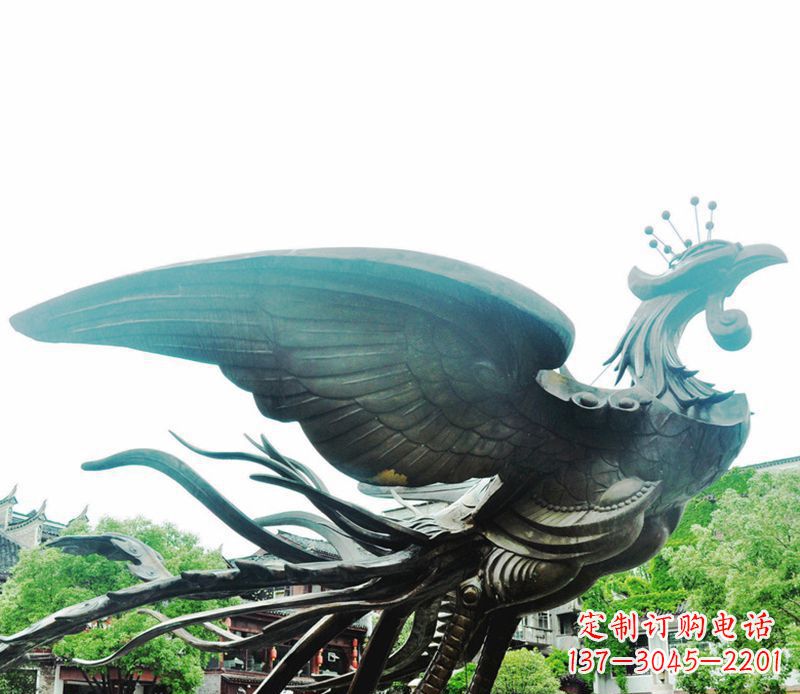 金华青铜凤凰雕塑,传承古典魅力