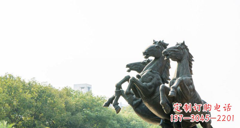 金华中领雕塑出品,精美青铜三匹马铜雕塑