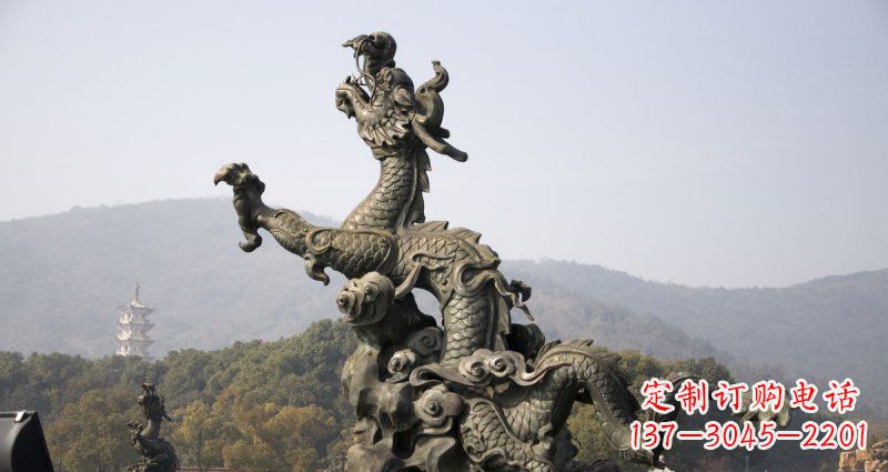 金华中领雕塑|传统青铜神龙出水铜雕