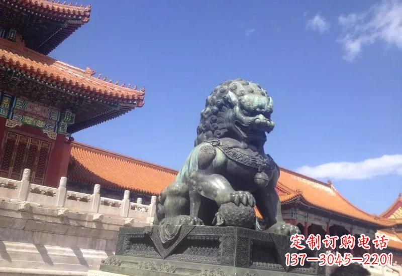 金华精致青铜狮子雕塑,表达荣耀之美