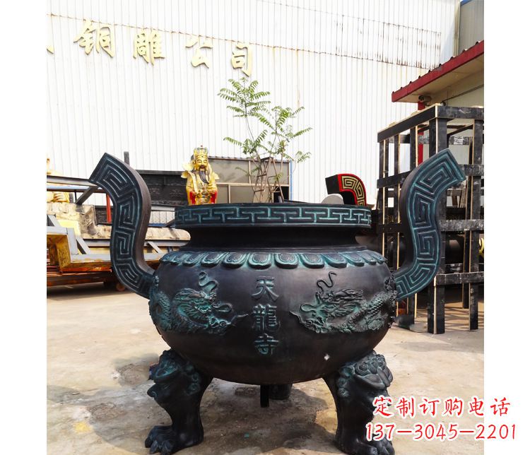 金华青铜寺庙广场香炉