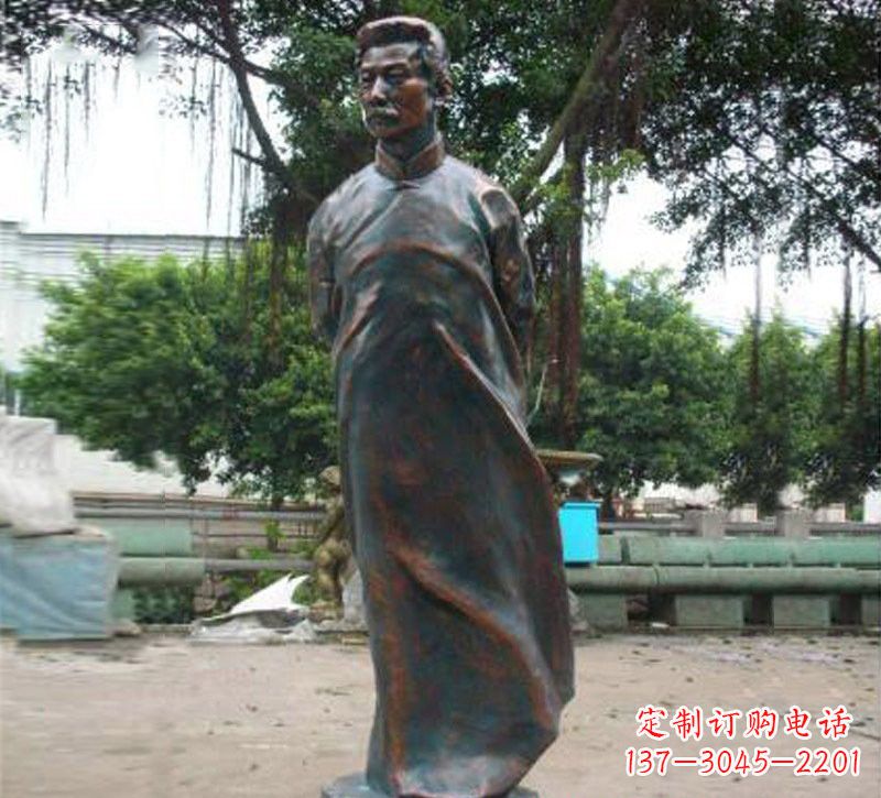 金华青铜雕塑,精致鲁迅雕像