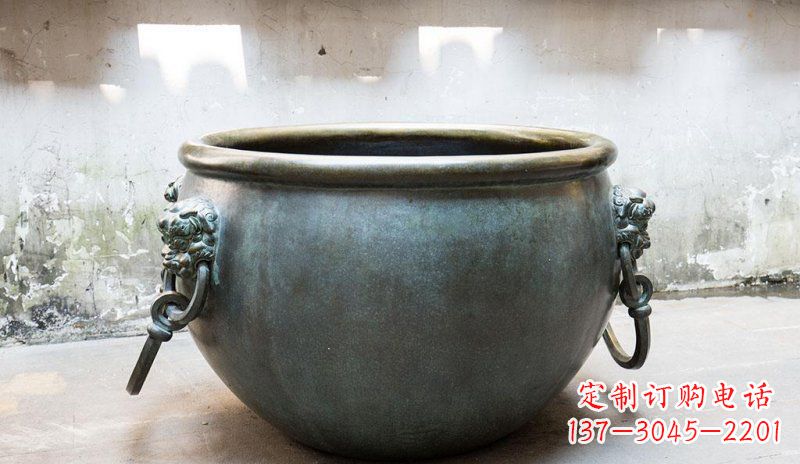 金华青铜圆形水缸铜雕