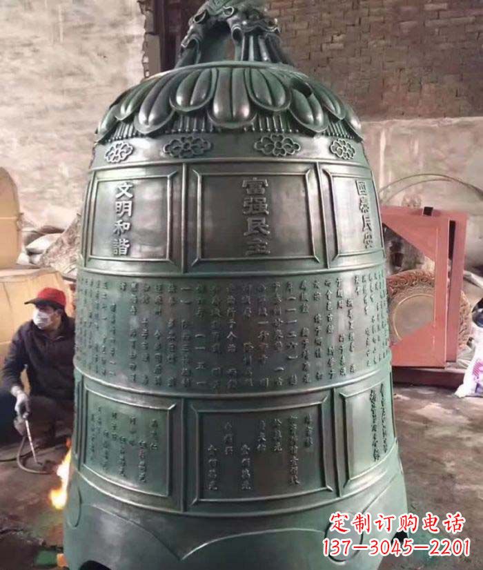金华古典铜钟雕塑,装点家园