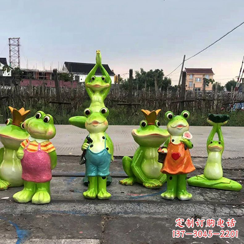 金华精美青蛙玻璃钢卡通雕塑