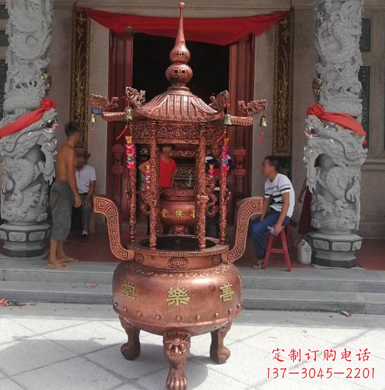 金华精致全铜小香炉雕塑