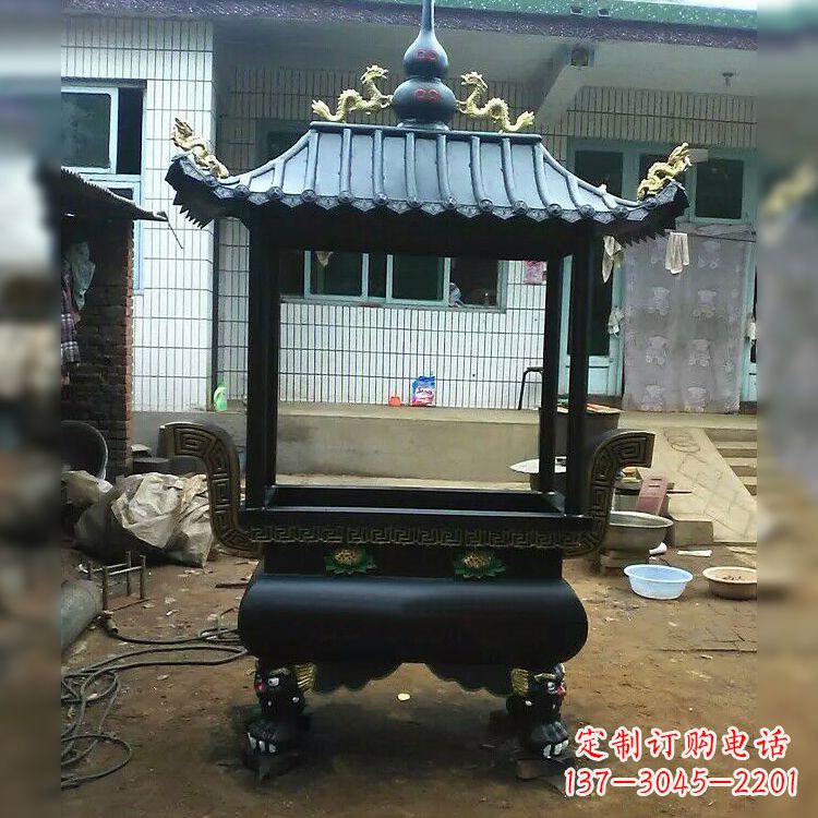金华中领雕塑精美全铜香炉古典雕塑