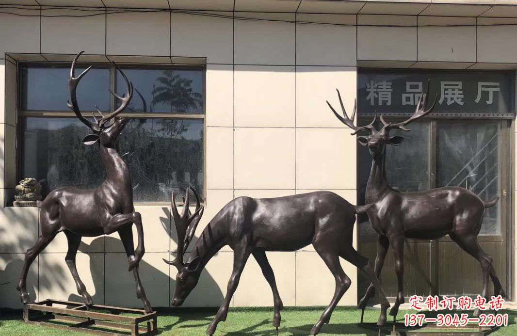 金华群鹿铜雕塑,艺术精雕细琢