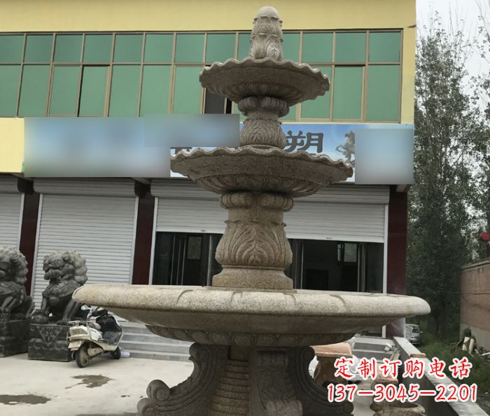 金华三层砂岩喷泉欧式石雕,定制专属你的雕塑