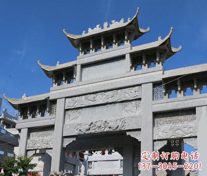 金华定制牌坊石雕,纪念无价的美好记忆