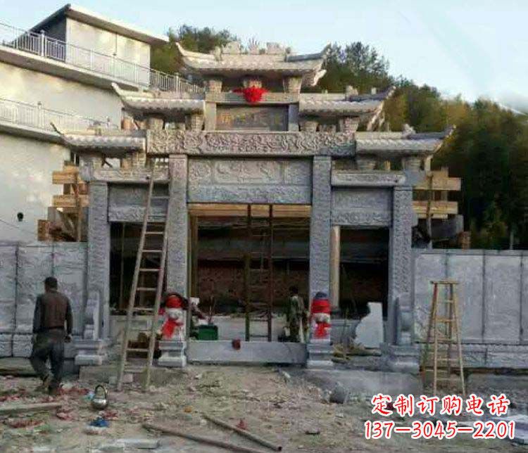 金华三门仿古石雕牌坊打造质感升级的精致建筑