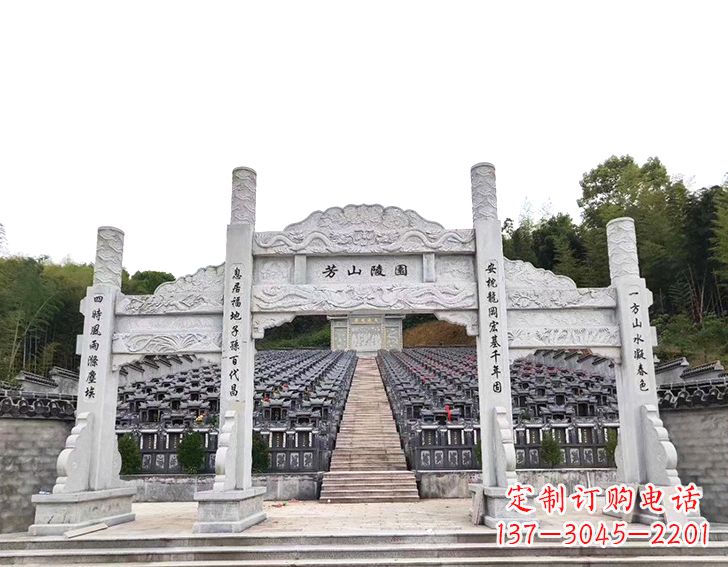 金华精致雕刻的三门石牌坊雕塑