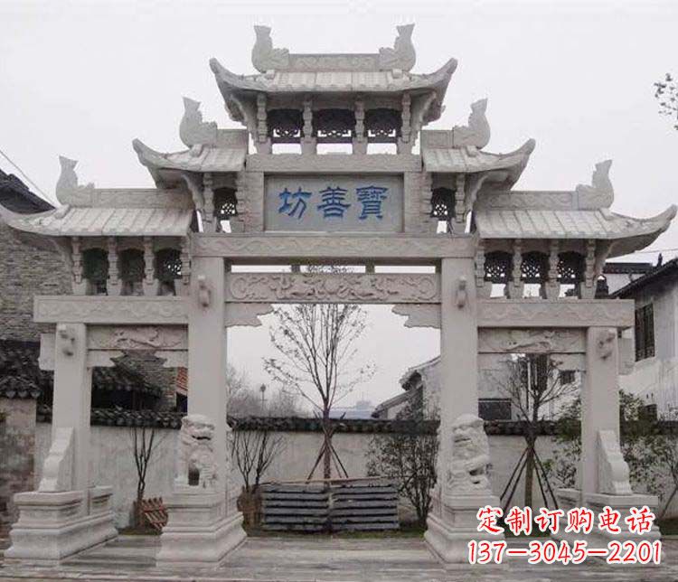 金华领雕塑:精美石牌坊石雕艺术品