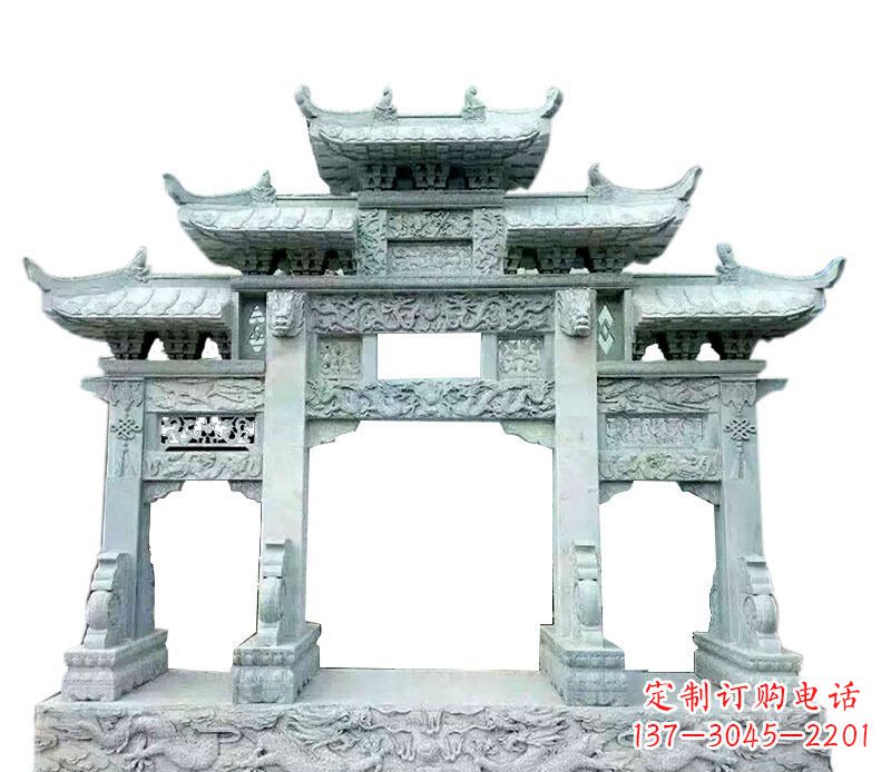 金华中领雕塑仿古牌坊石雕定制