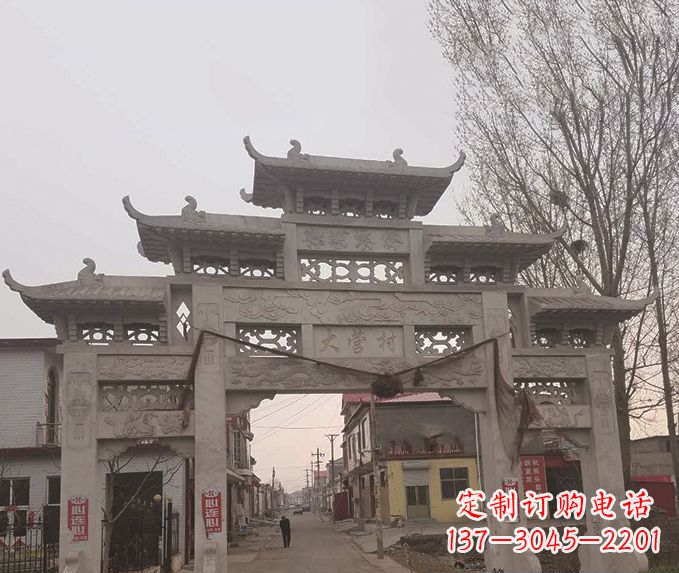 金华精美牌坊石雕,定制精美属于您的雕塑