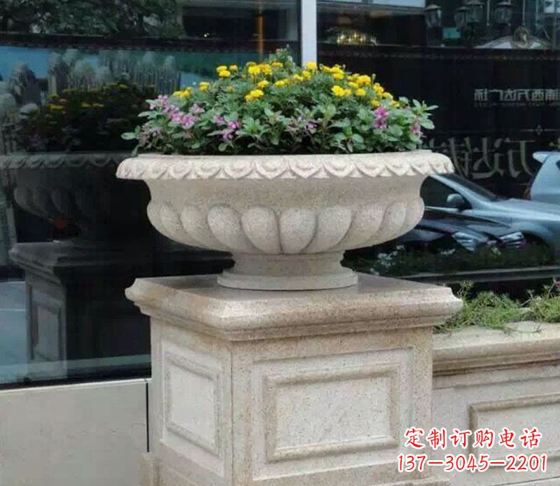 金华精美大理石花盆雕塑