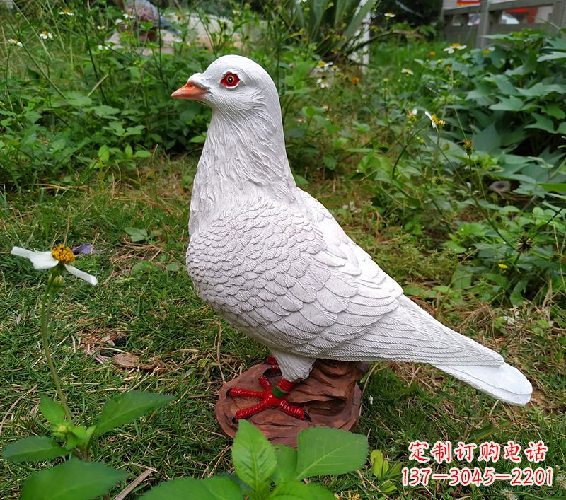 金华为和平献芳礼:精美少女与和平鸽雕塑