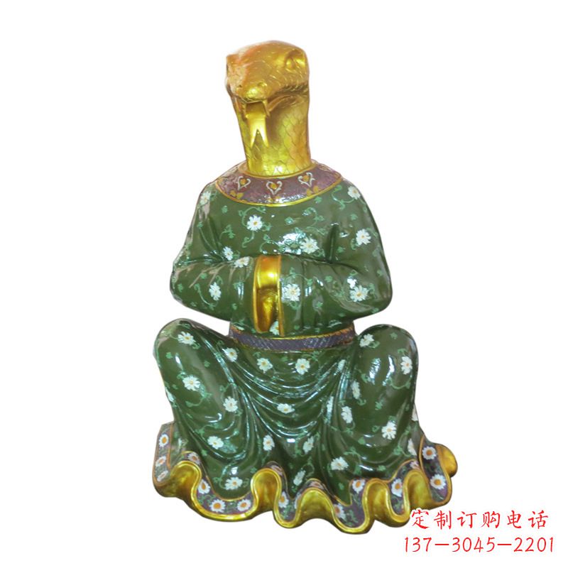 金华蛇-玻璃钢彩绘生肖雕塑