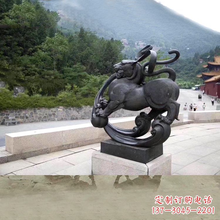 金华神兽白虎铜雕塑