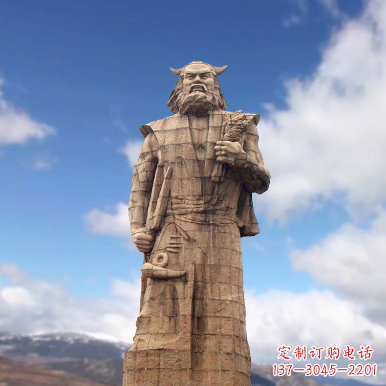 金华精美神农大型石雕像,由中领雕塑定制