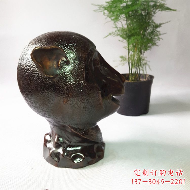 金华生肖猴铸铜兽首