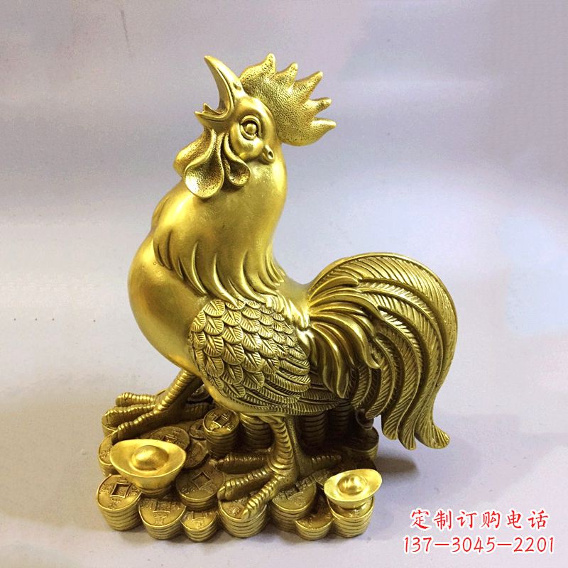 金华风雅纯铜抓钱鸡雕塑