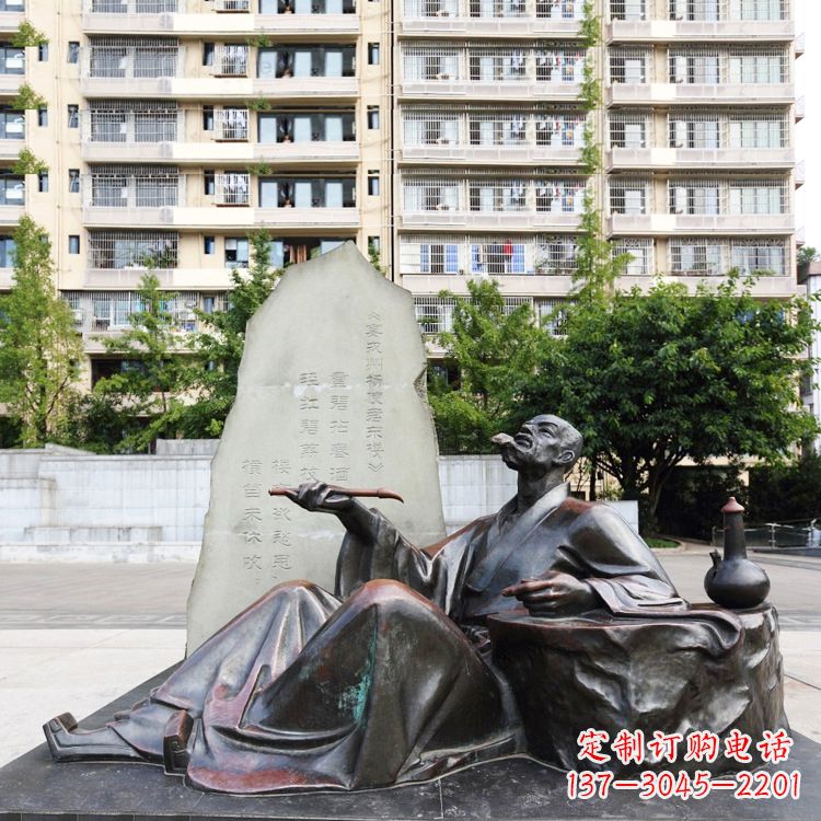 金华尊贵古朴的古代诗人情景雕塑——杜甫雕塑