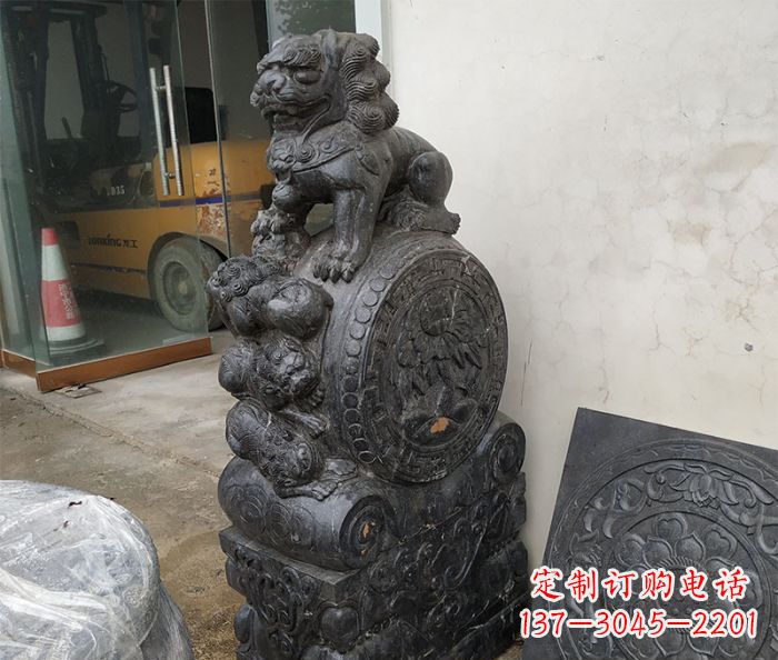 金华狮子抱鼓石雕刻门墩