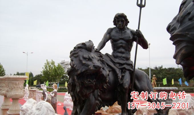 金华狮子座星座铜雕