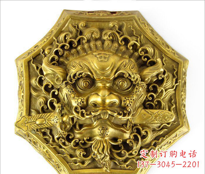 金华铜雕狮子头雕,精致细腻的雕塑艺术