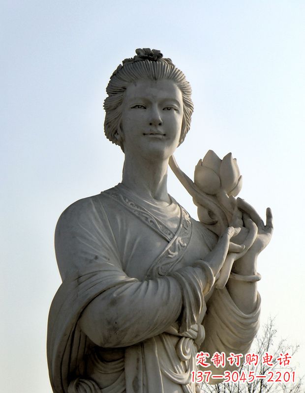 金华汉白玉荷花雕塑,精致美丽无双!