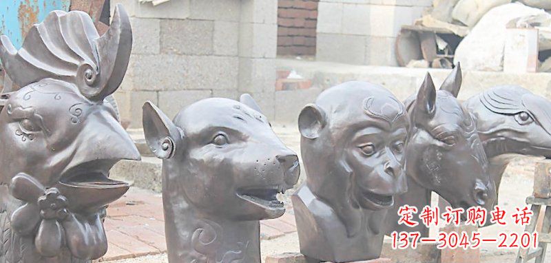 金华十二生肖兽首动物铜雕