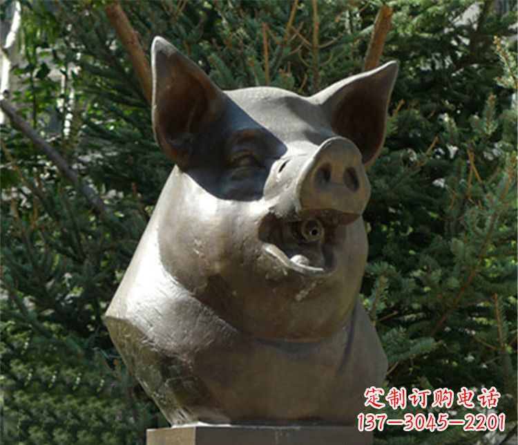 金华十二生肖猪首铜雕,让你敬佩万年历史的艺术精髓
