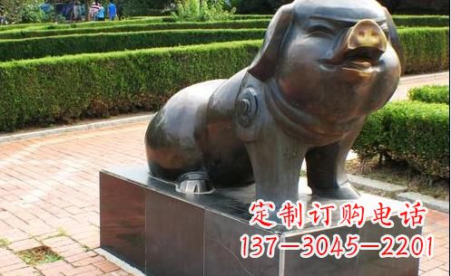 金华古典中国十二生肖猪铜雕塑