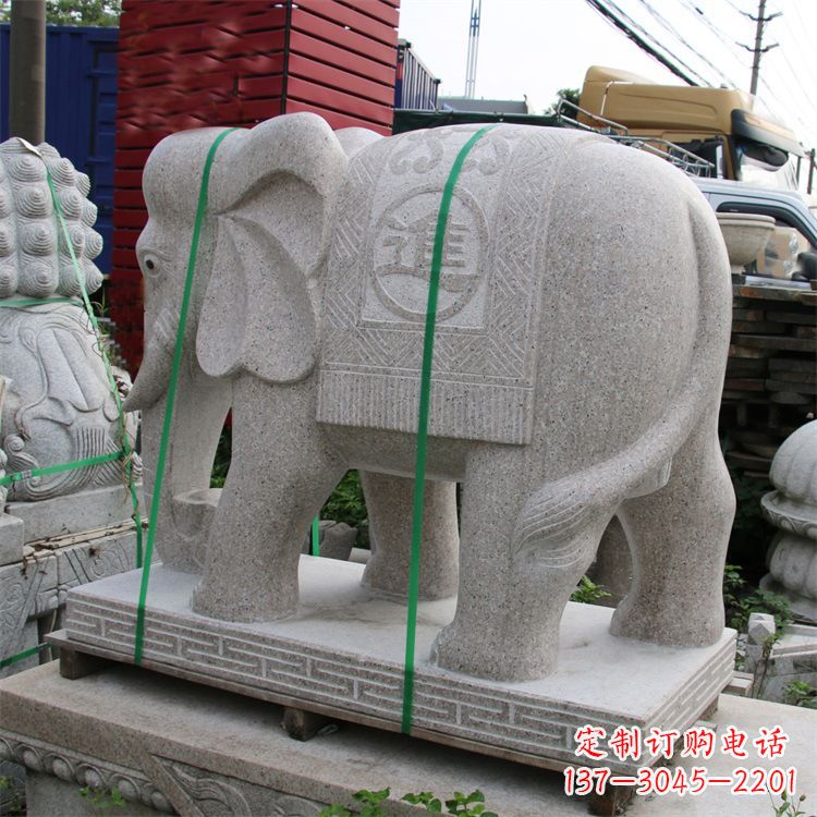 金华石雕大象财神
