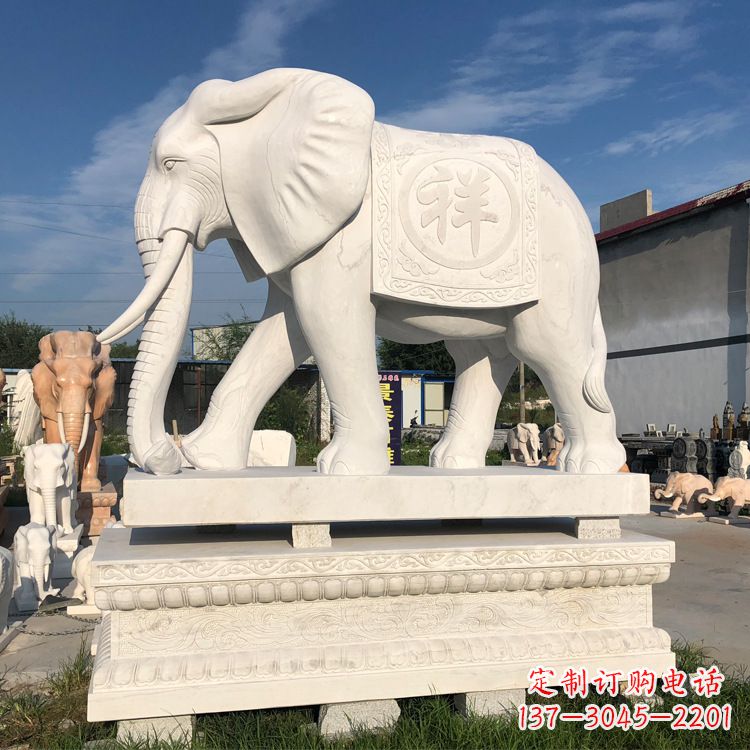 金华现代工艺石雕大象雕塑