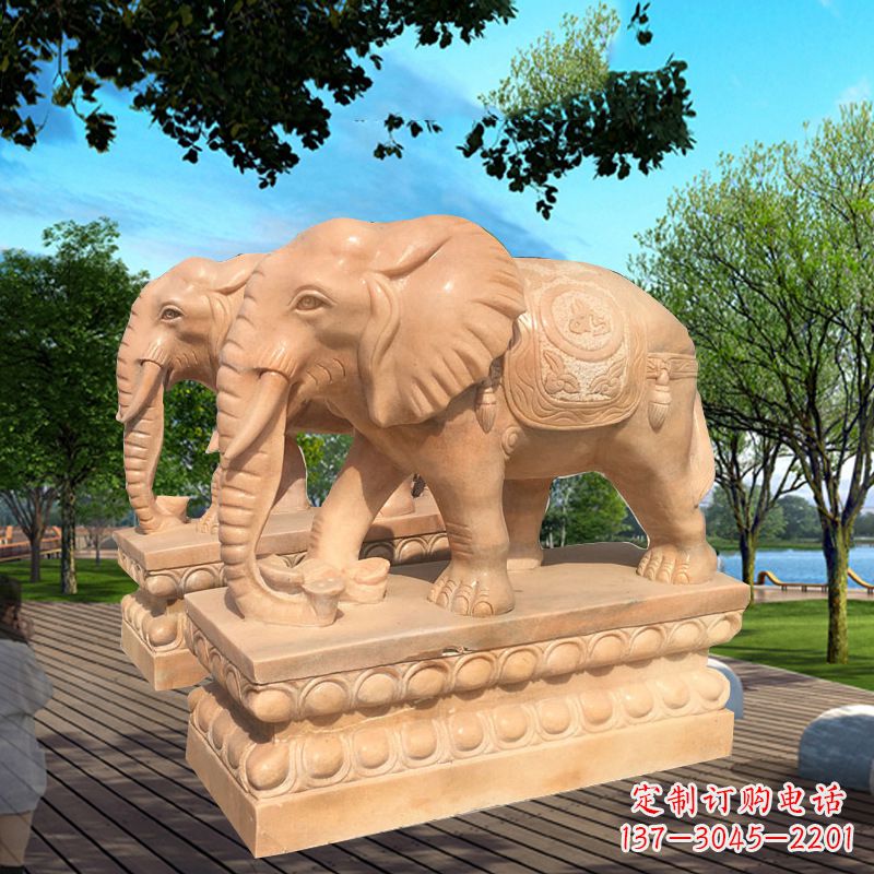 金华多色大象塑像,艺术雕刻体现彩色生活