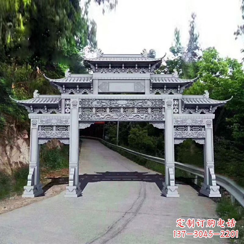 金华艺术品般的牌楼雕塑