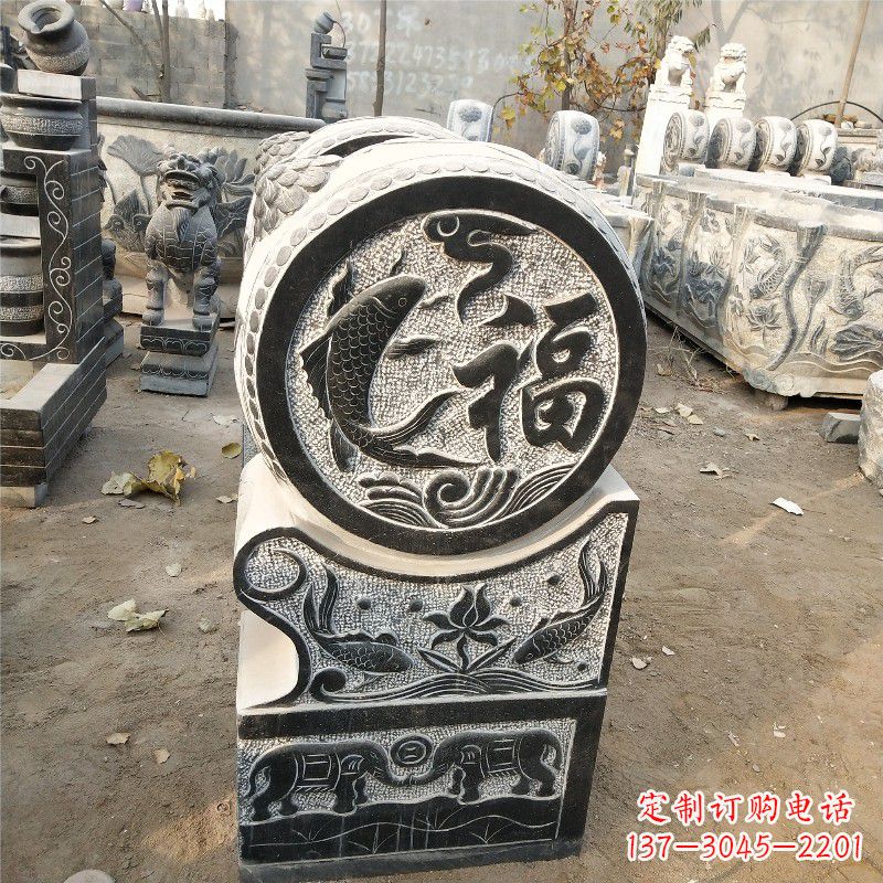 金华一流仿古抱鼓门墩石雕塑