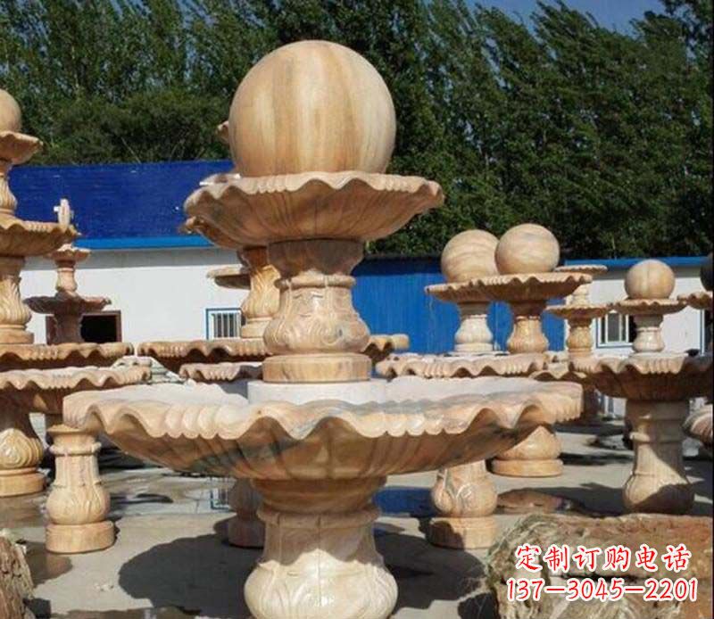 金华中领雕塑:英伦风格的玉石风水球雕塑