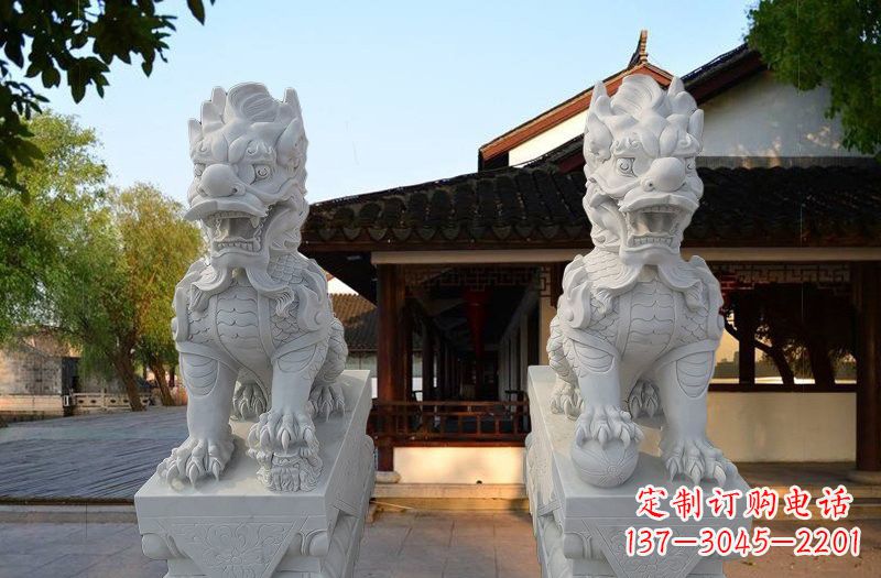 金华精美汉白玉麒麟雕塑