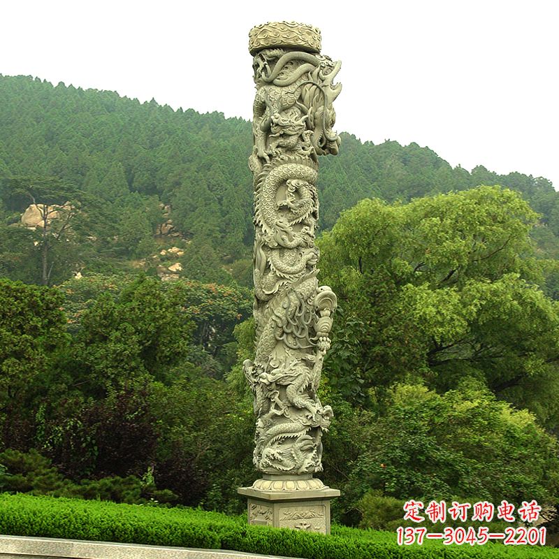 金华中领雕塑:大气雄伟的石雕龙柱