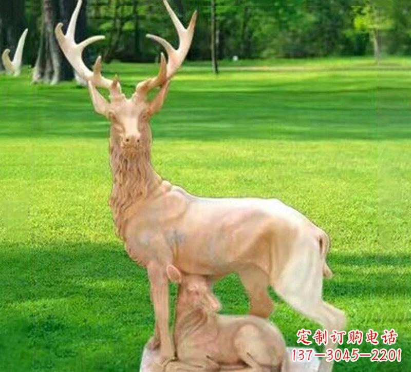 金华石雕鹿动物雕塑