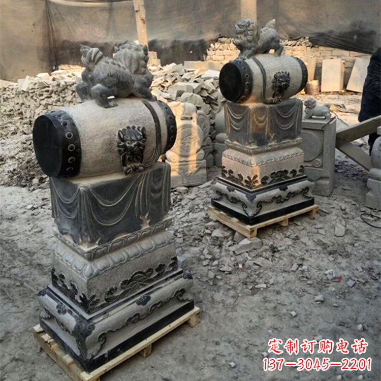 金华定制大象雕塑石雕门墩,传承中国古典文化