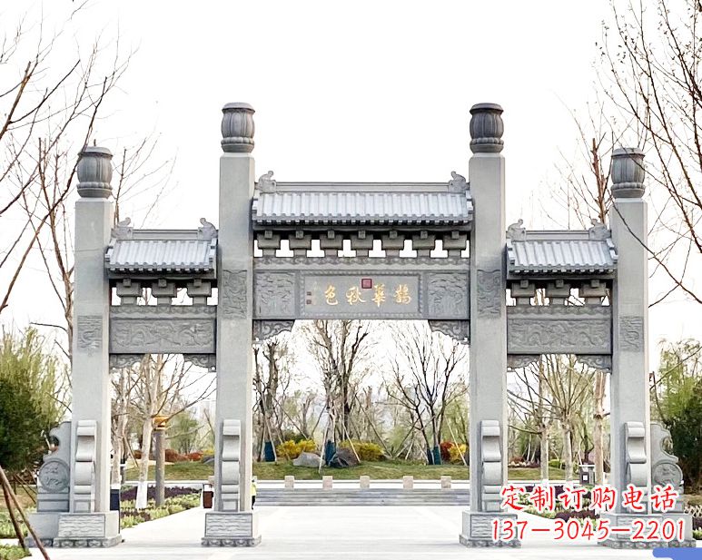 金华石雕牌坊一个门
